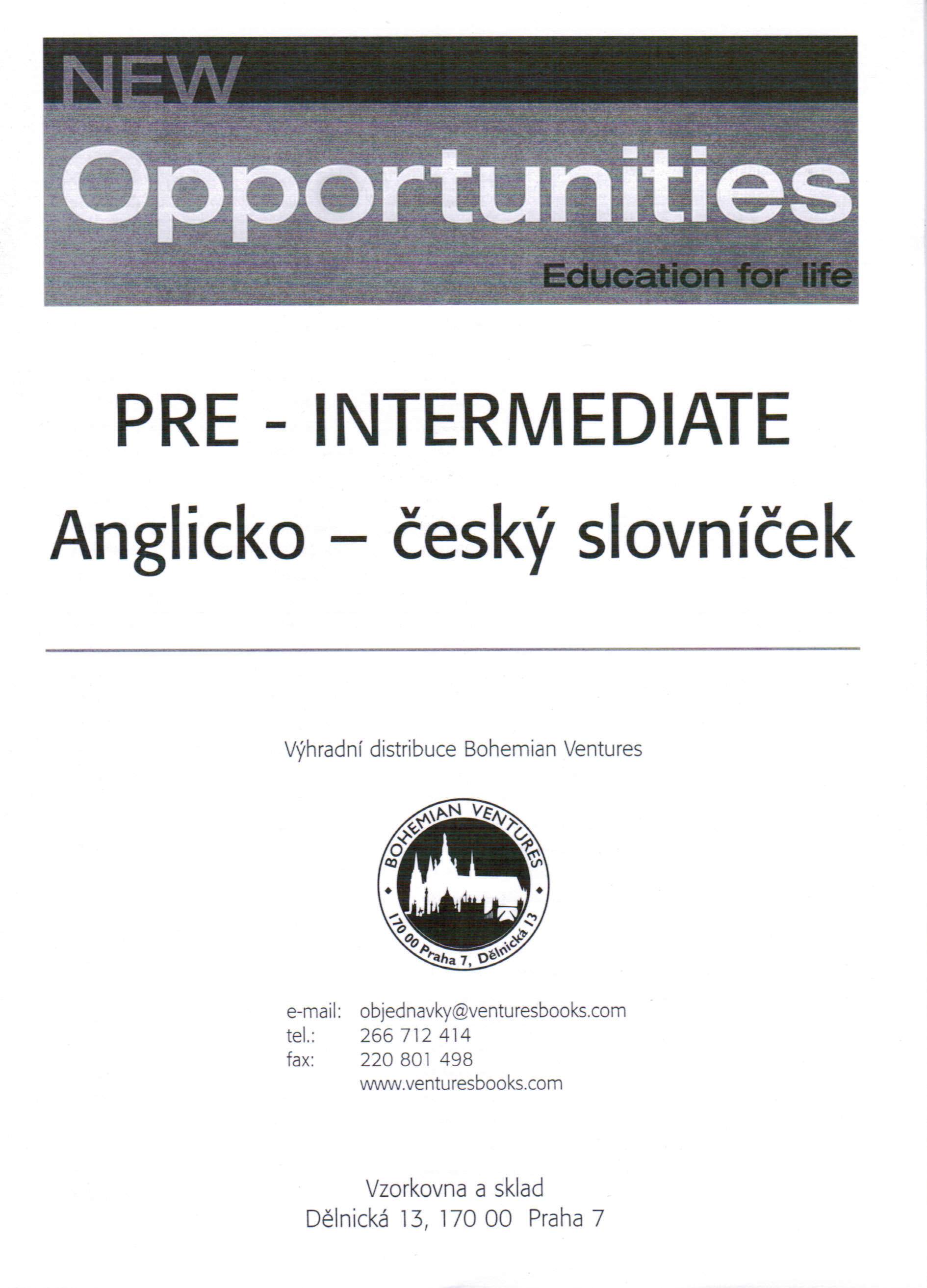 New Opportunities Pre-Intermediate - Anglicko-český slovníček 