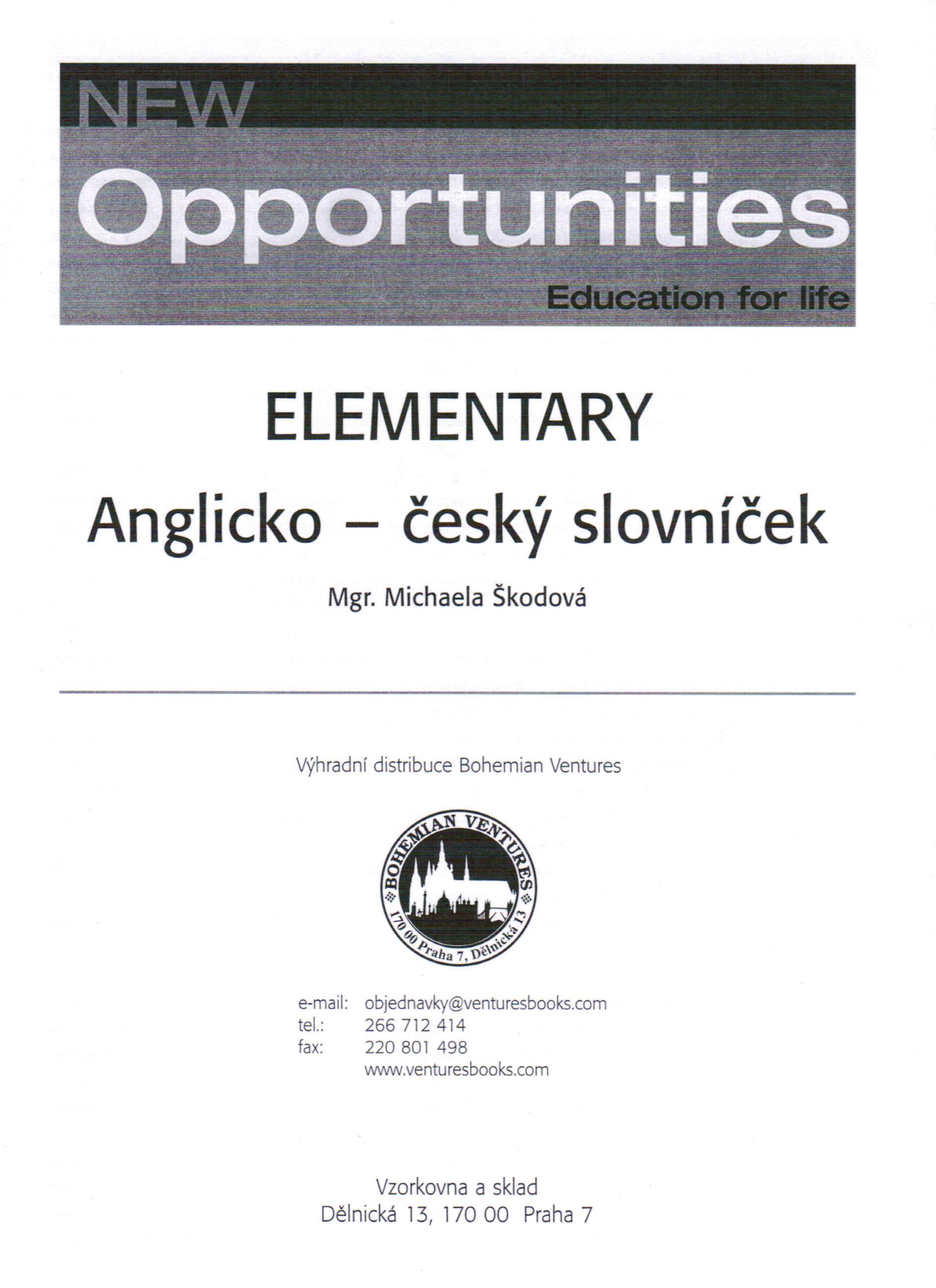 New Opportunities Elementary Anglicko-český slovníček