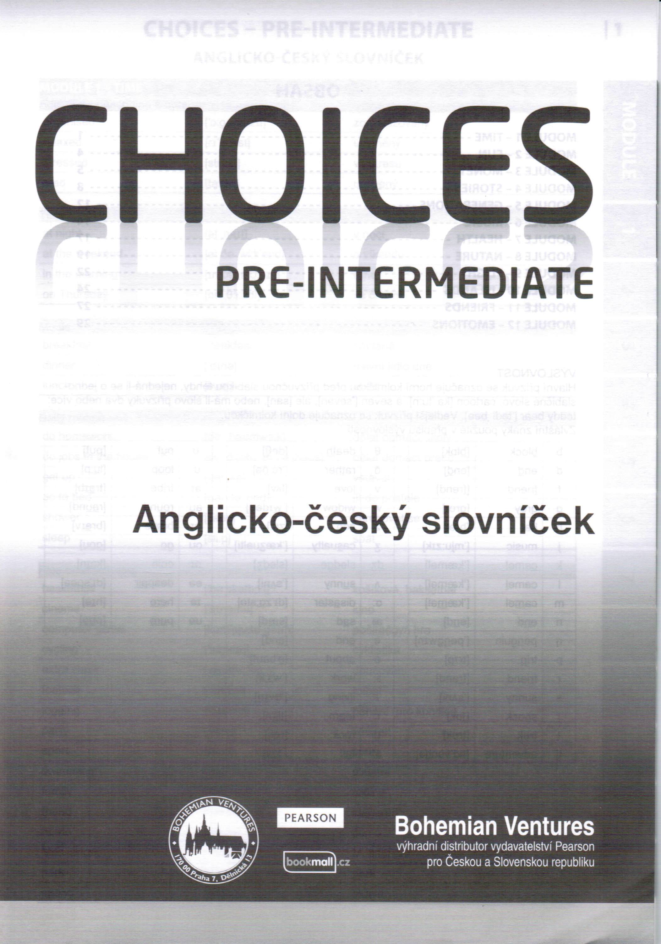 Choices Pre-intermediate AJ-ČJ Slovník